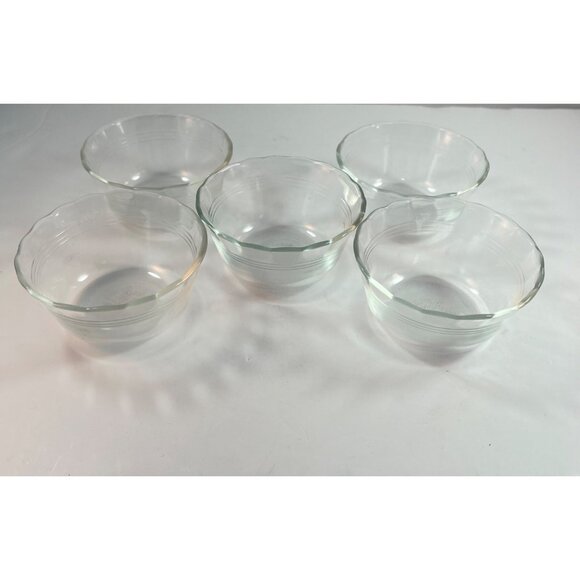 Vintage Pyrex Clear Custard Dessert Cups Scalloped 175 ML 6 FL OZ #463 Lot of 5 - Picture 4 of 7